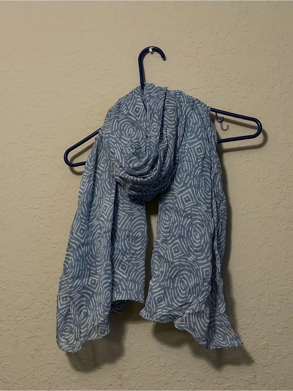Light Blue Geometric Pattern Women's Scarf